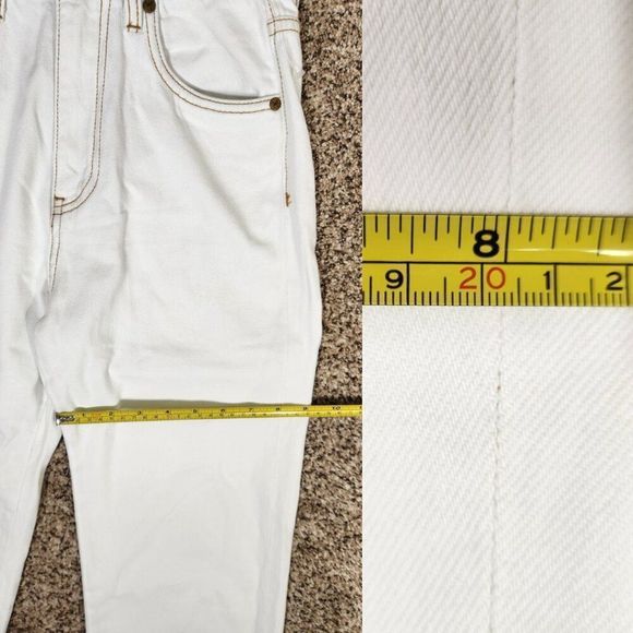 NWT Sandrine Rose X Free People White Straight Leg Jeans Size 24 - Picture 16 of 16